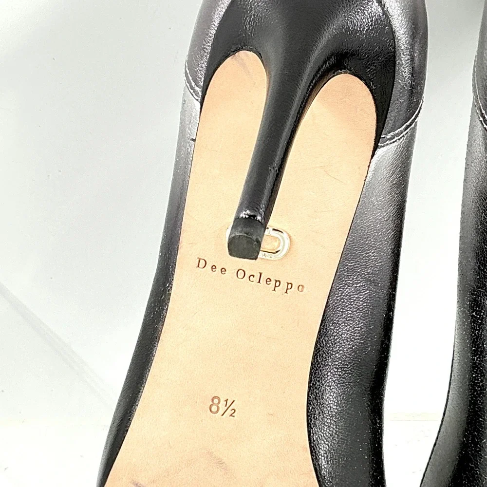 Dee Ocleppo Size 8.5 Silver Black Ombre Leather Pointed Stiletto Pumps NEW $325